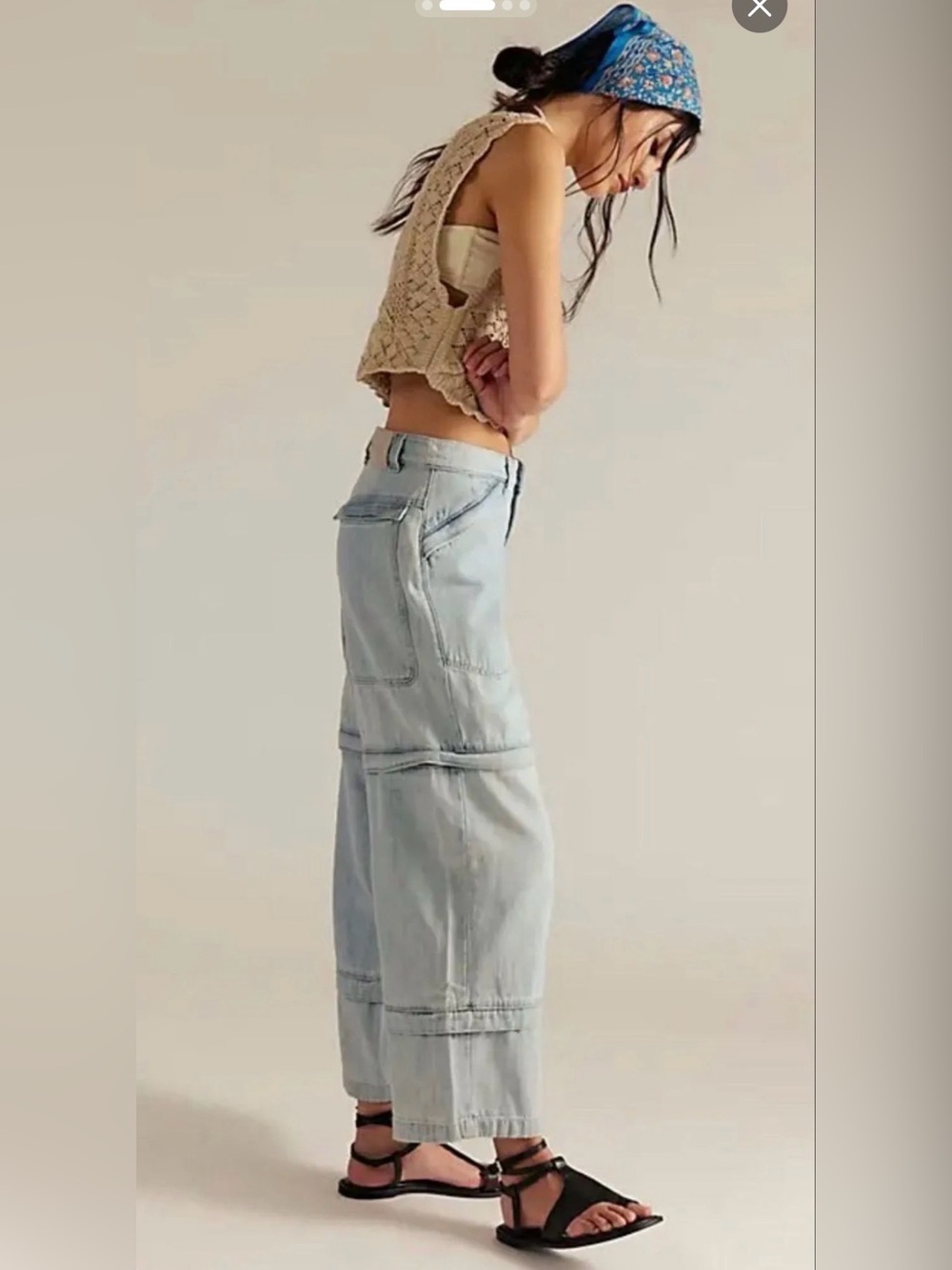 Free People We The Free Trailblazer Convertible Zip Jeans Size 24 NWT - Picture 14 of 16